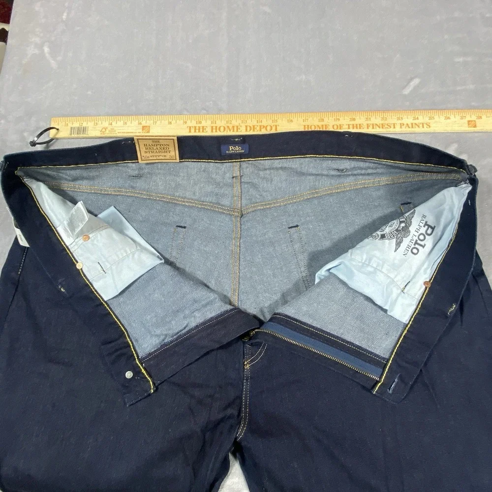 Polo Ralph Lauren Jeans 50/30 Hampton Relaxed Straight Dark Wash Denim New Tags‎